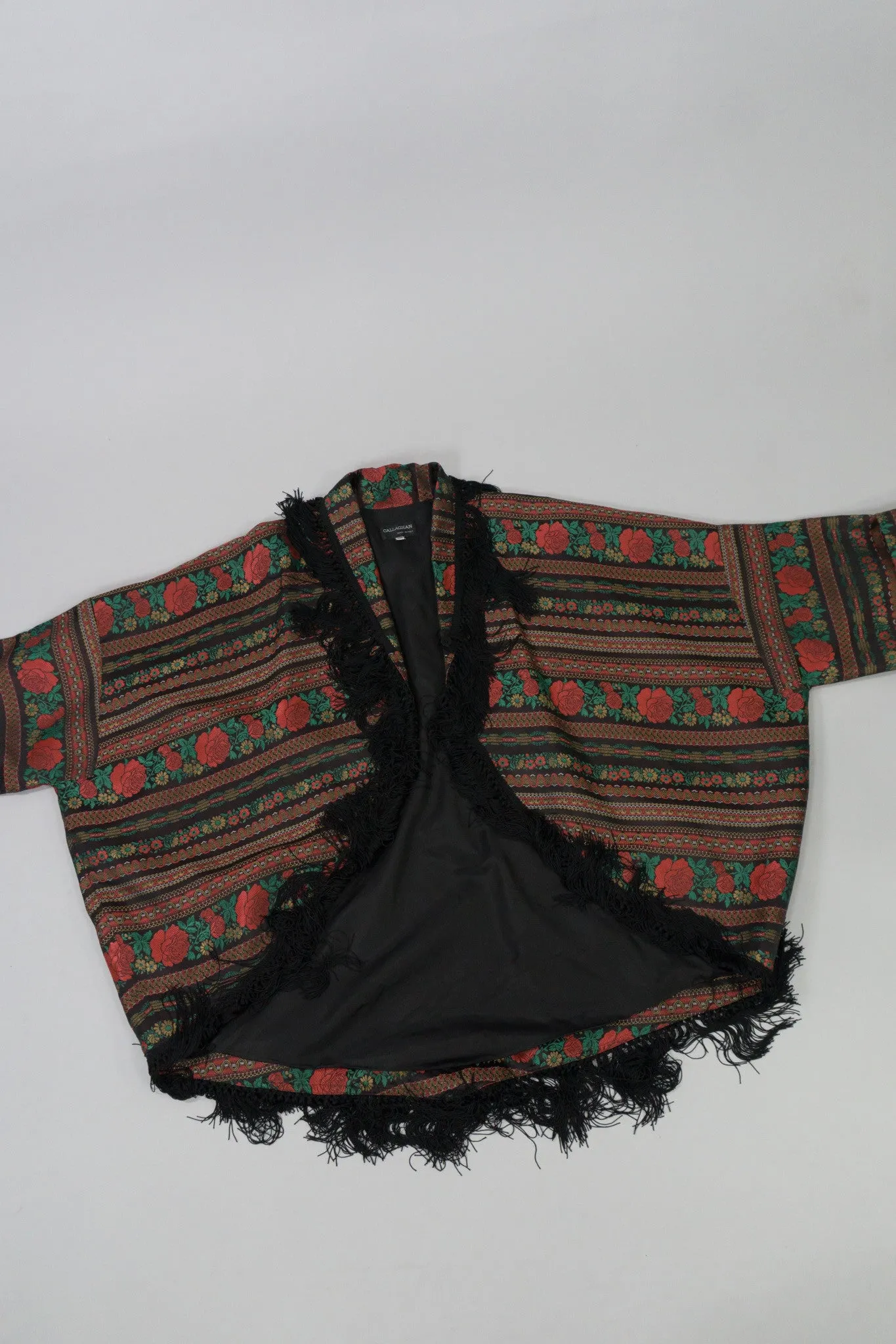 Fringed Rose Cocoon Jacket