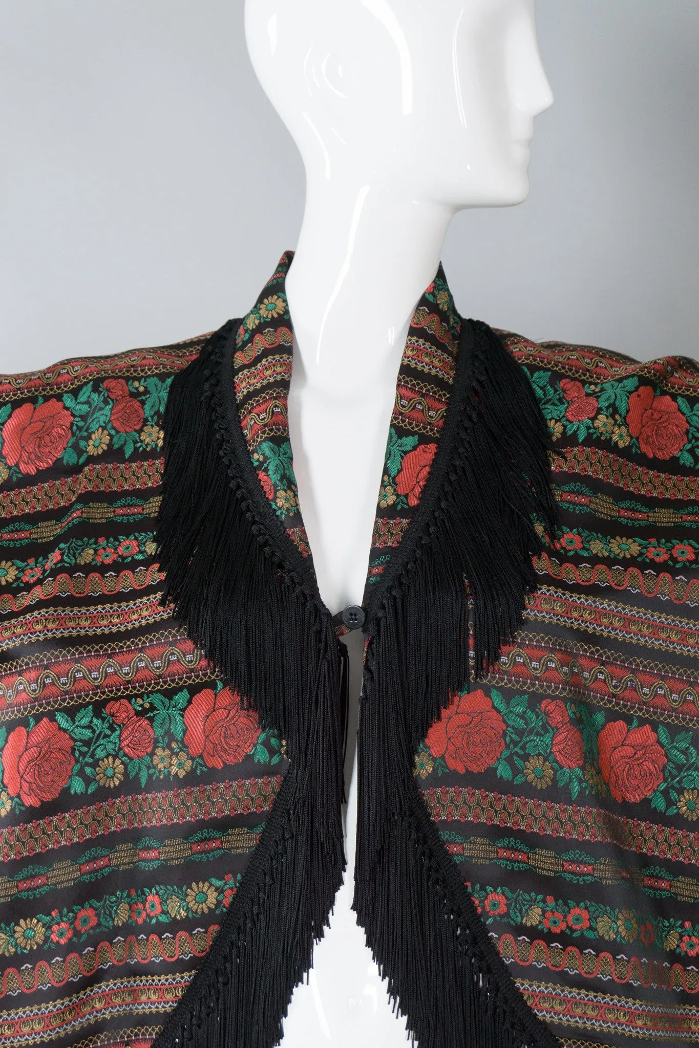 Fringed Rose Cocoon Jacket