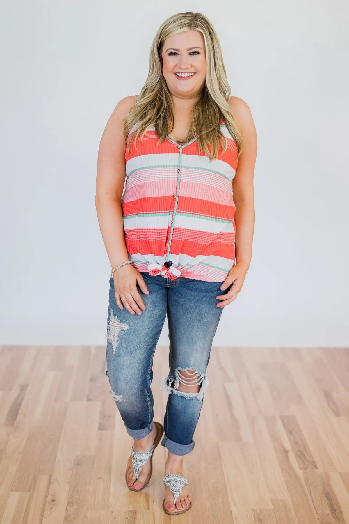 Fun in the Sun Striped Knot Top