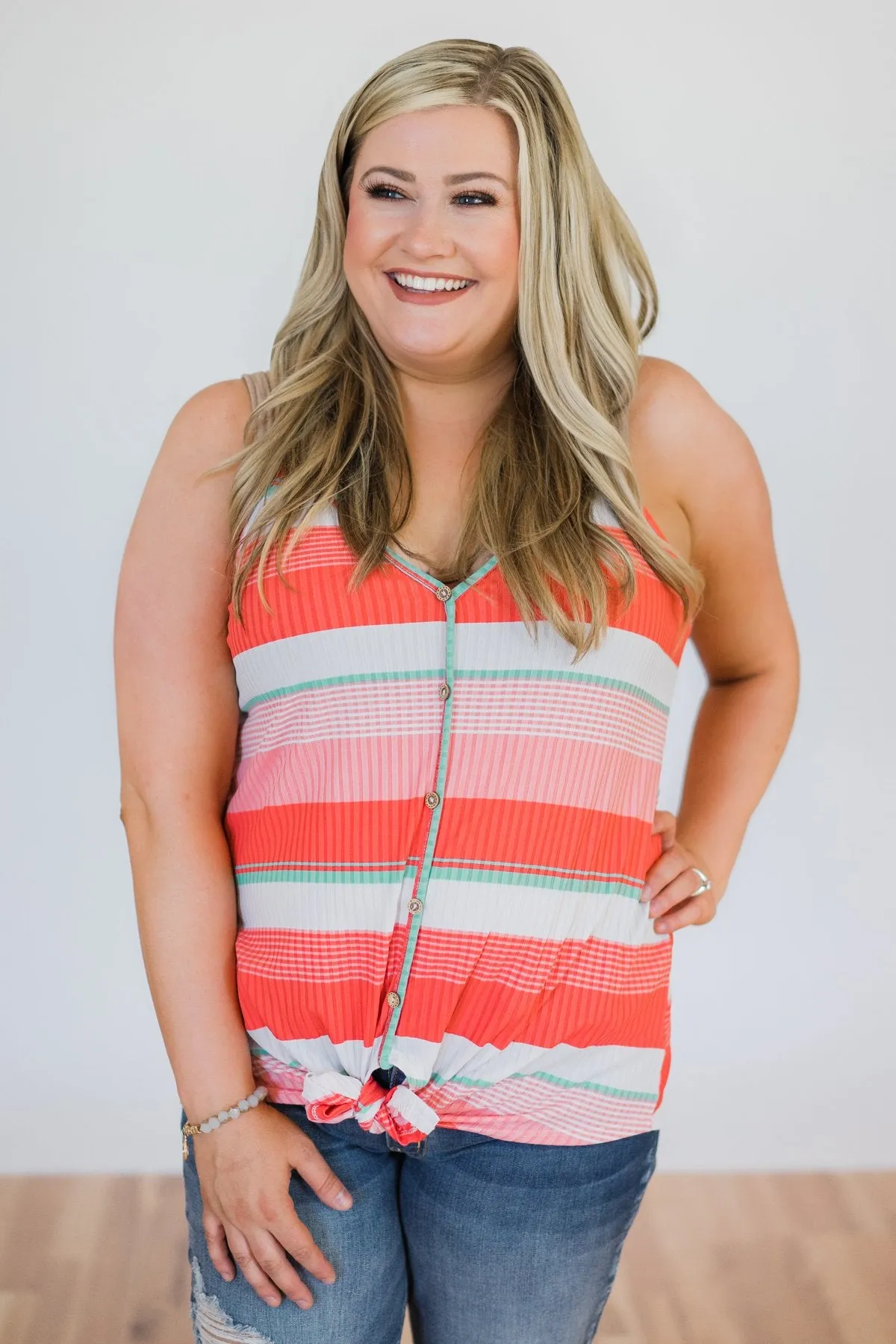 Fun in the Sun Striped Knot Top