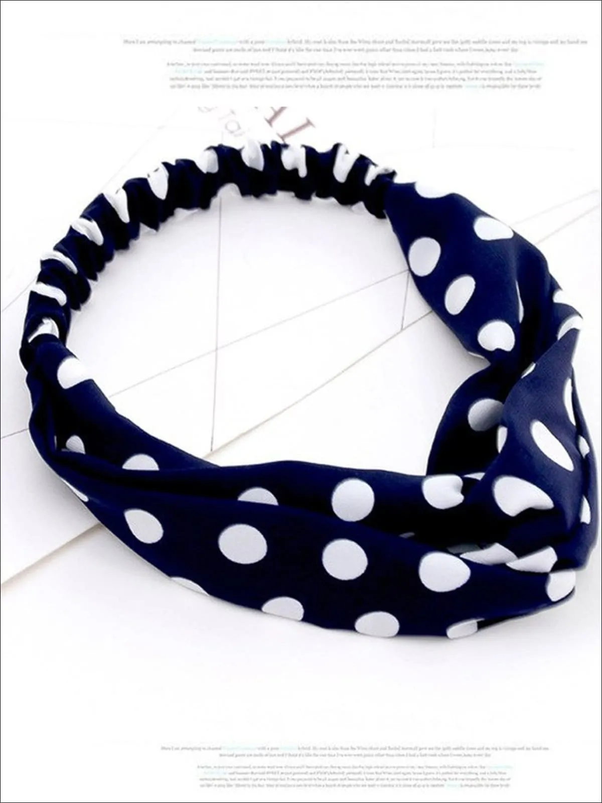 Girls Polka Dot Twisted Elastic Headband