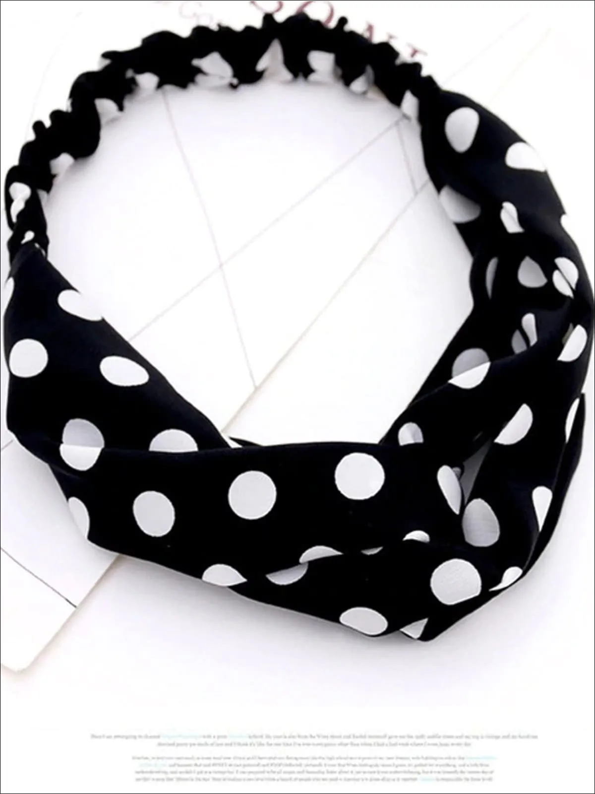 Girls Polka Dot Twisted Elastic Headband