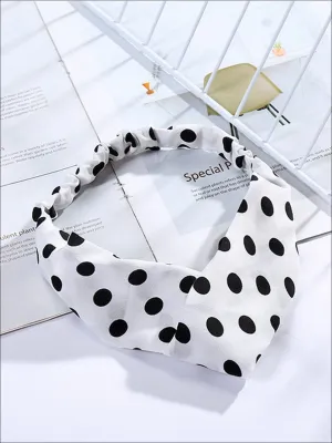 Girls Polka Dot Twisted Elastic Headband