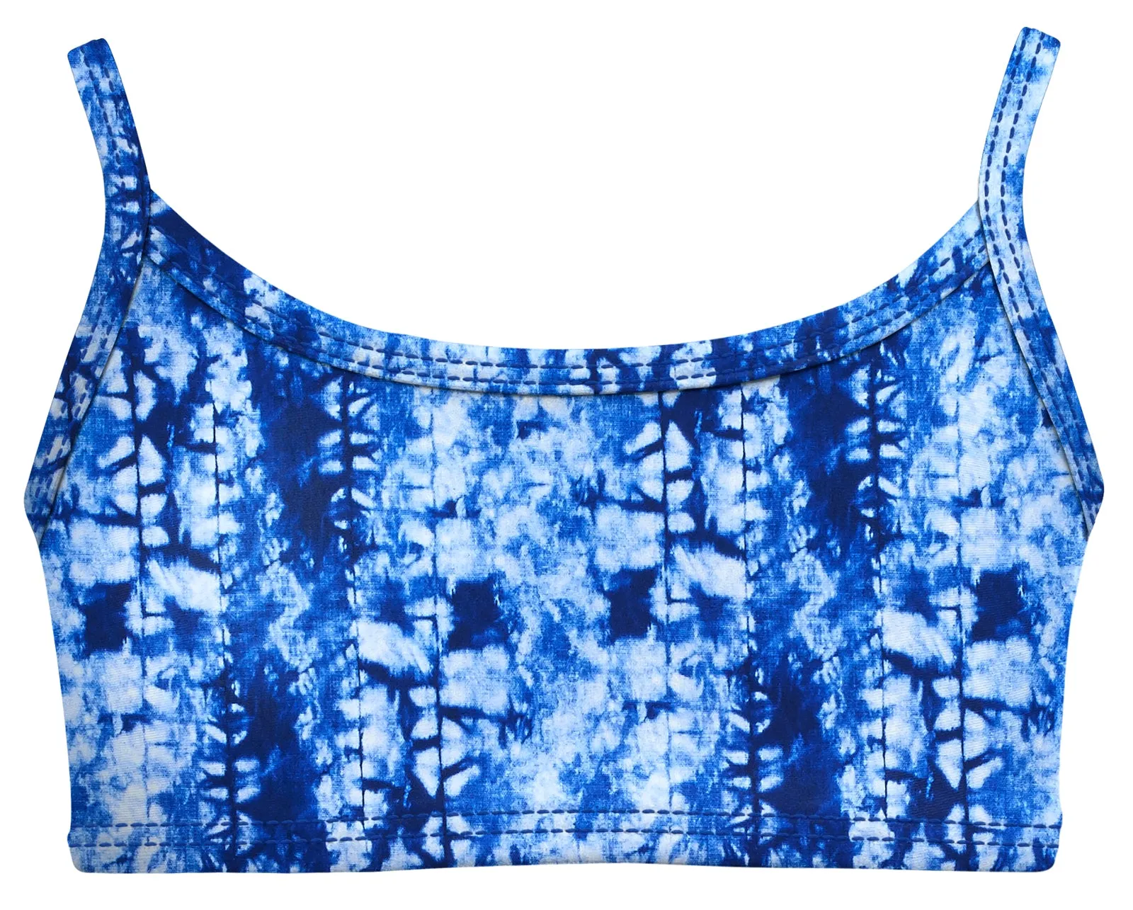 Girls UPF 50  Printed Bikini Swim Top  | Water Cascade