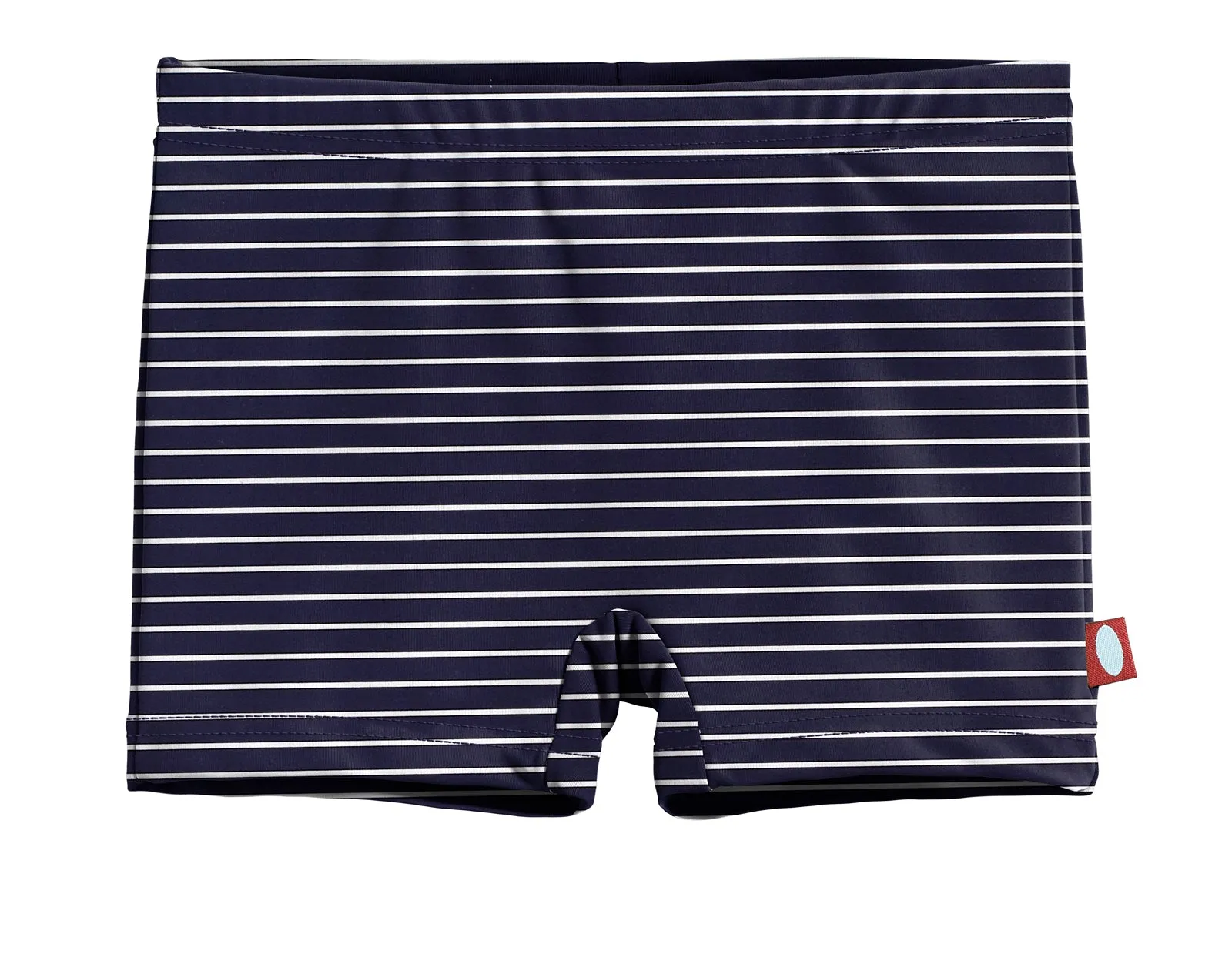 Girls UPF 50  Printed Swim Boy Shorts  | Marine Navy w- White Stripes