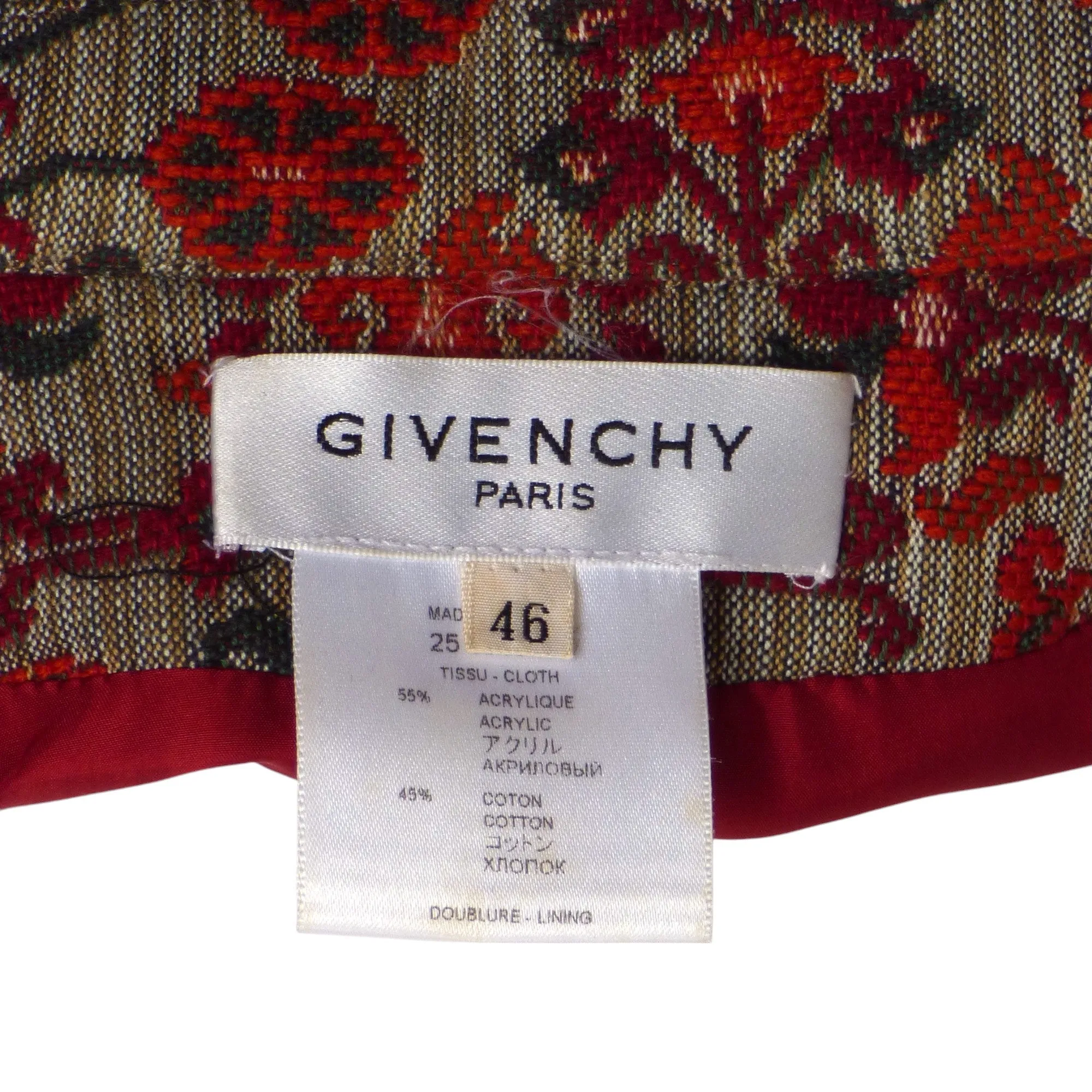 GIVENCHY- 2003 Multi Color Tapestry Jacket, Size 10