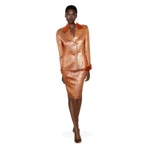 GIVENCHY Copper Suit with Velvet Trim | Size 4