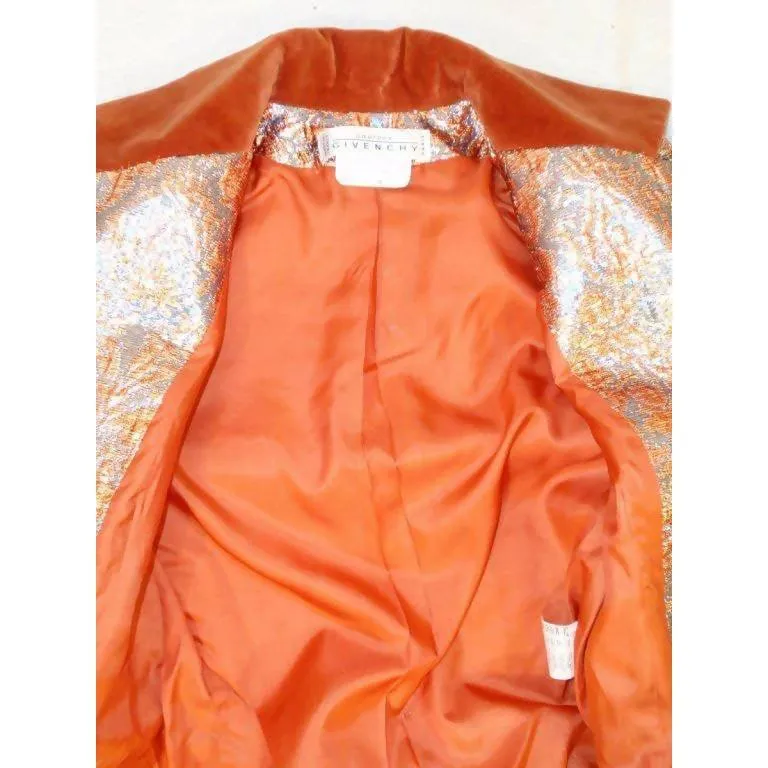 GIVENCHY Copper Suit with Velvet Trim | Size 4