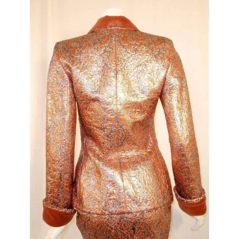 GIVENCHY Copper Suit with Velvet Trim | Size 4