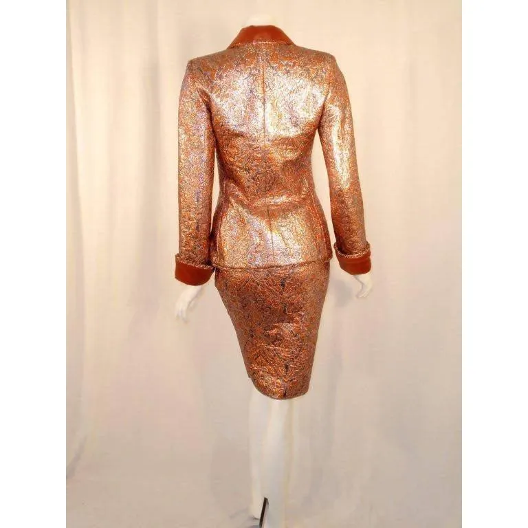 GIVENCHY Copper Suit with Velvet Trim | Size 4