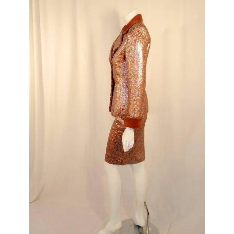 GIVENCHY Copper Suit with Velvet Trim | Size 4