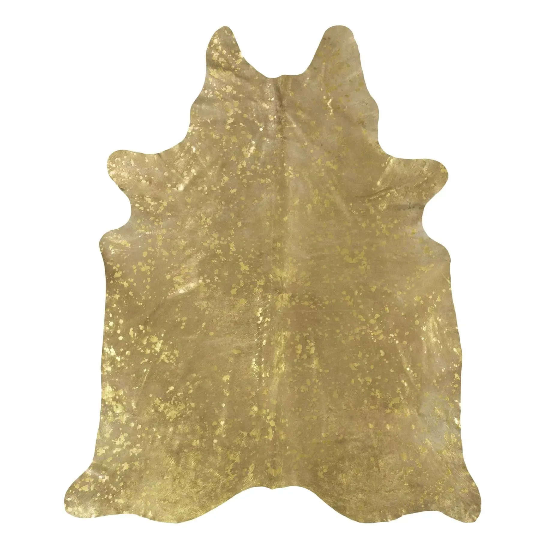 Gold on Beige Metallic Cowhide Rug