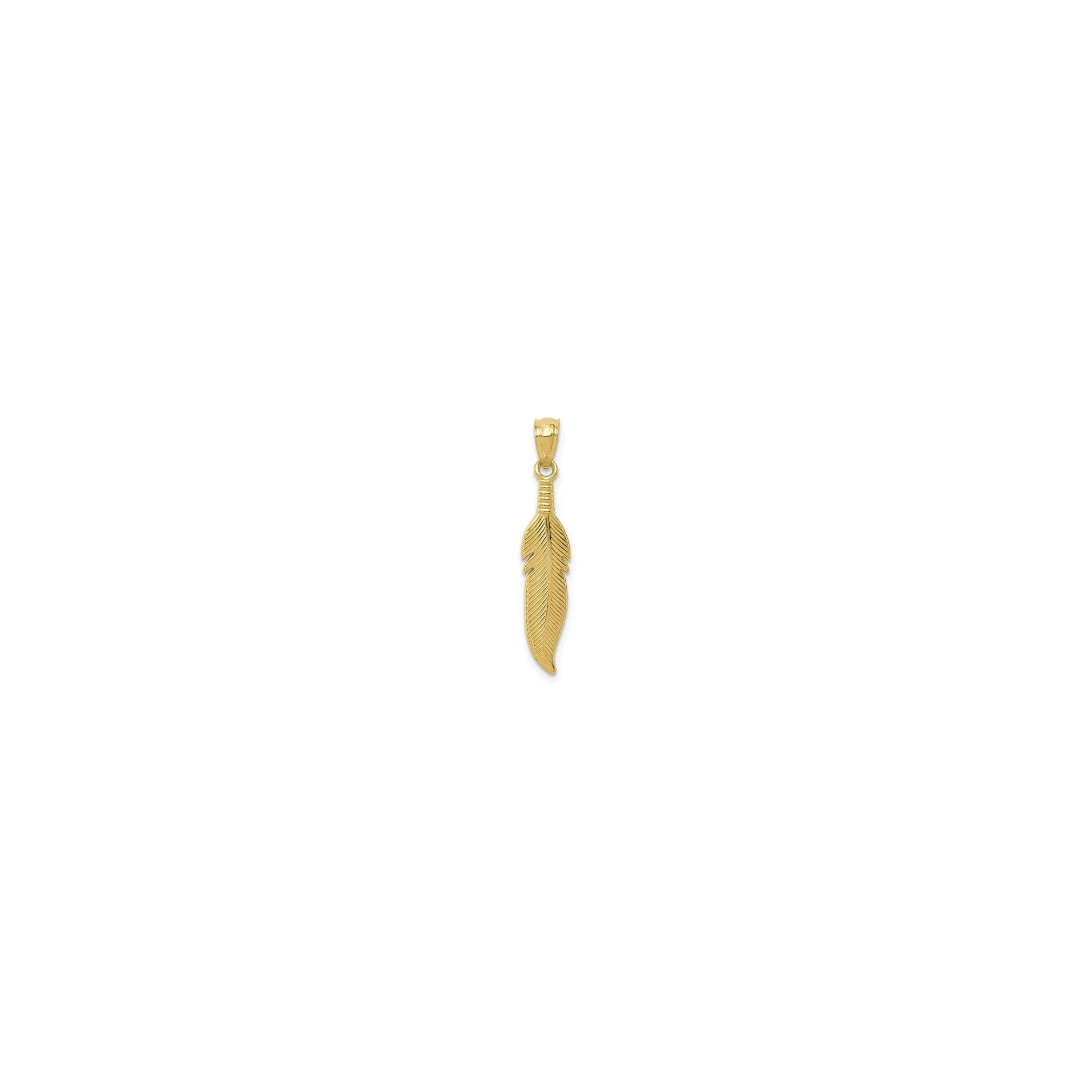 Golden Feather Pendant (14K)