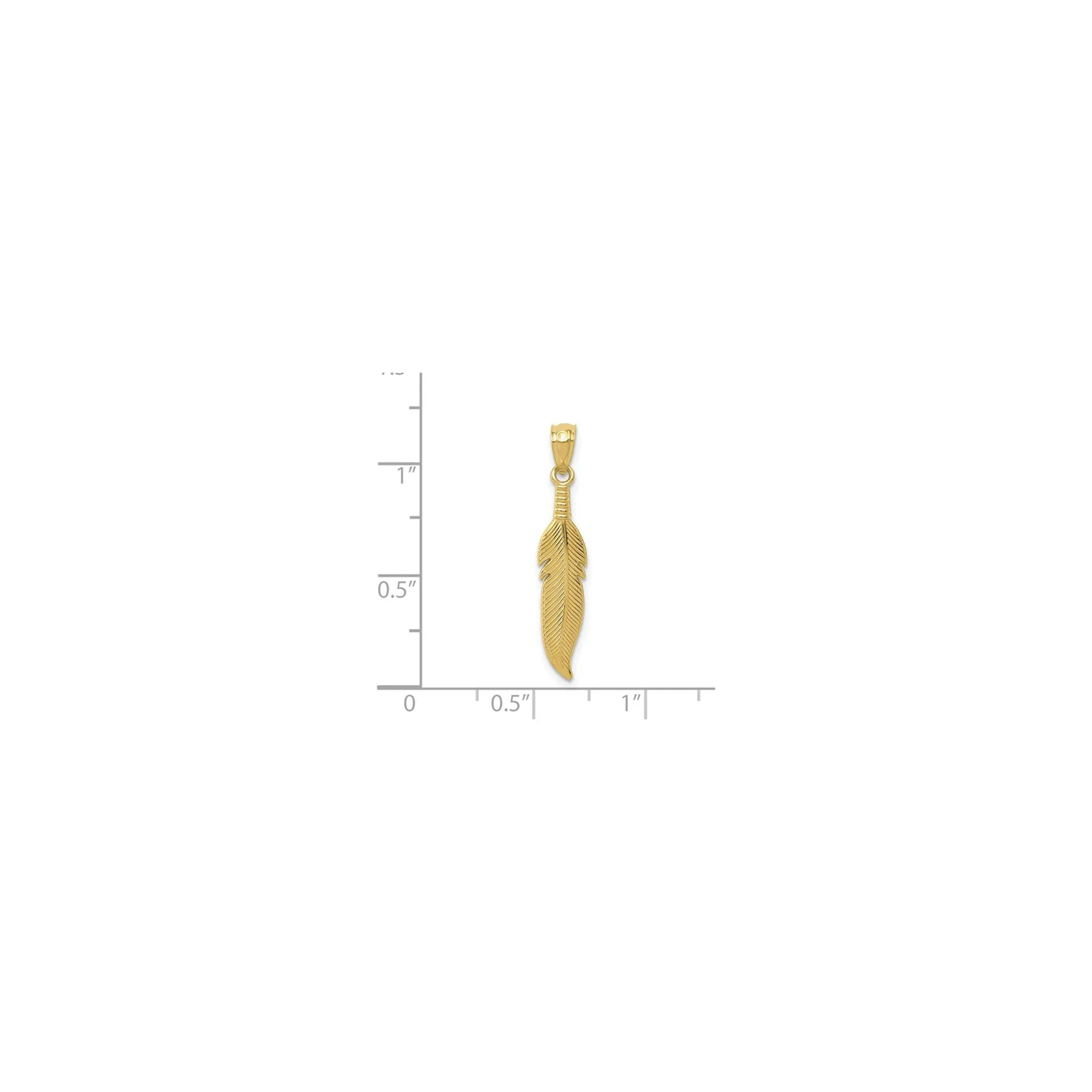 Golden Feather Pendant (14K)