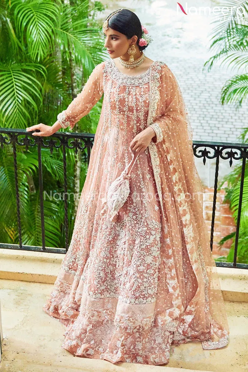 Gown Lehenga Blush Pink Bridal Dress Pakistani #BS576