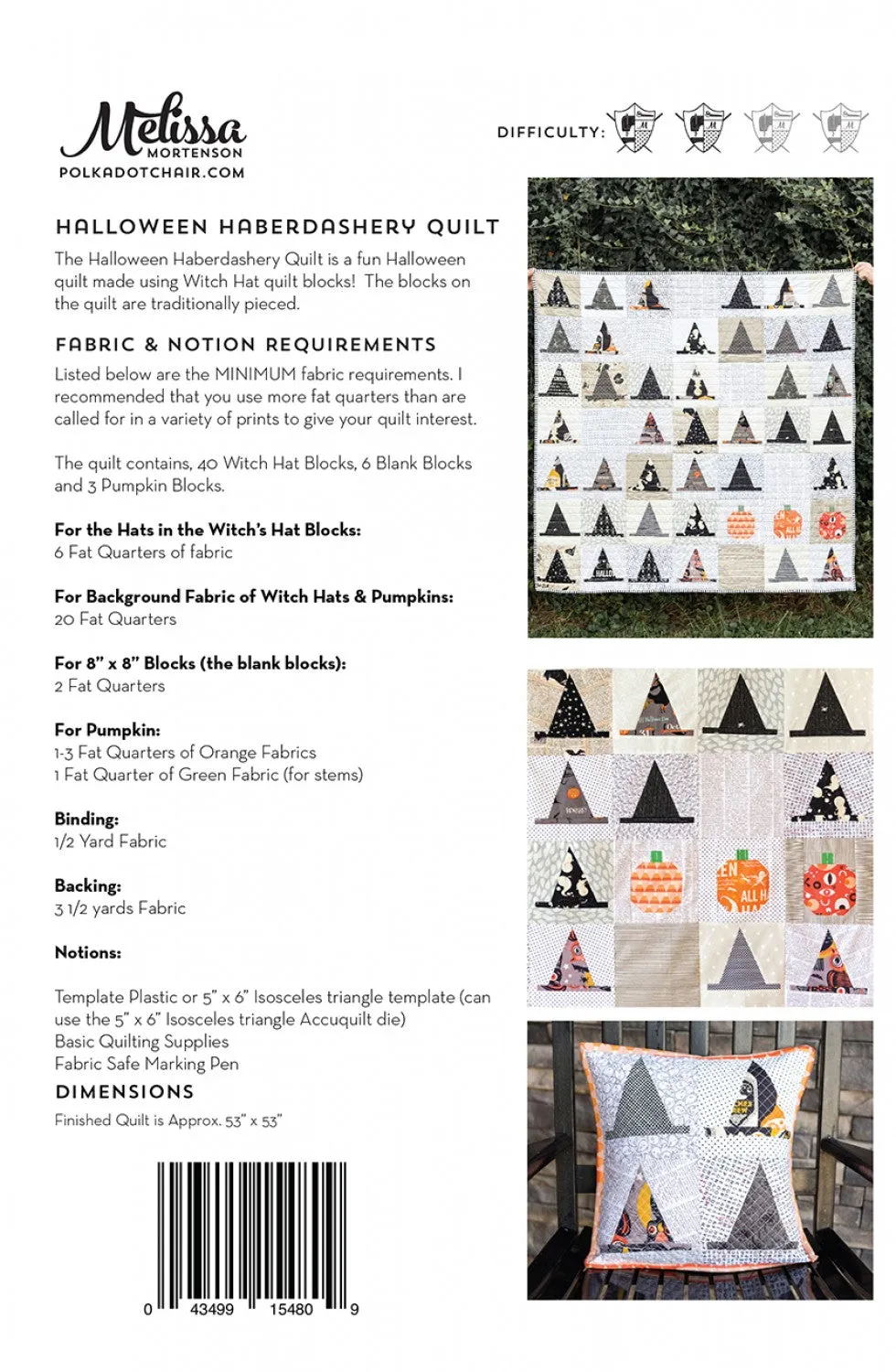 Halloween Haberdashery quilt pattern by Melissa Mortenson