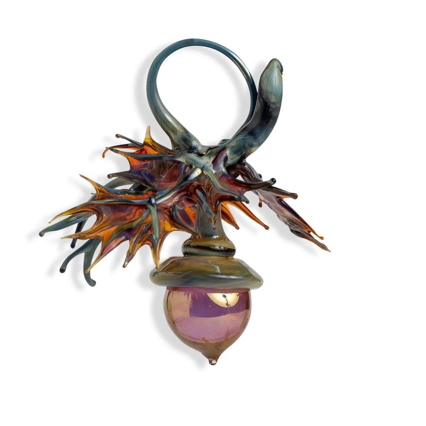 Handmade Glass Acorn Ornament