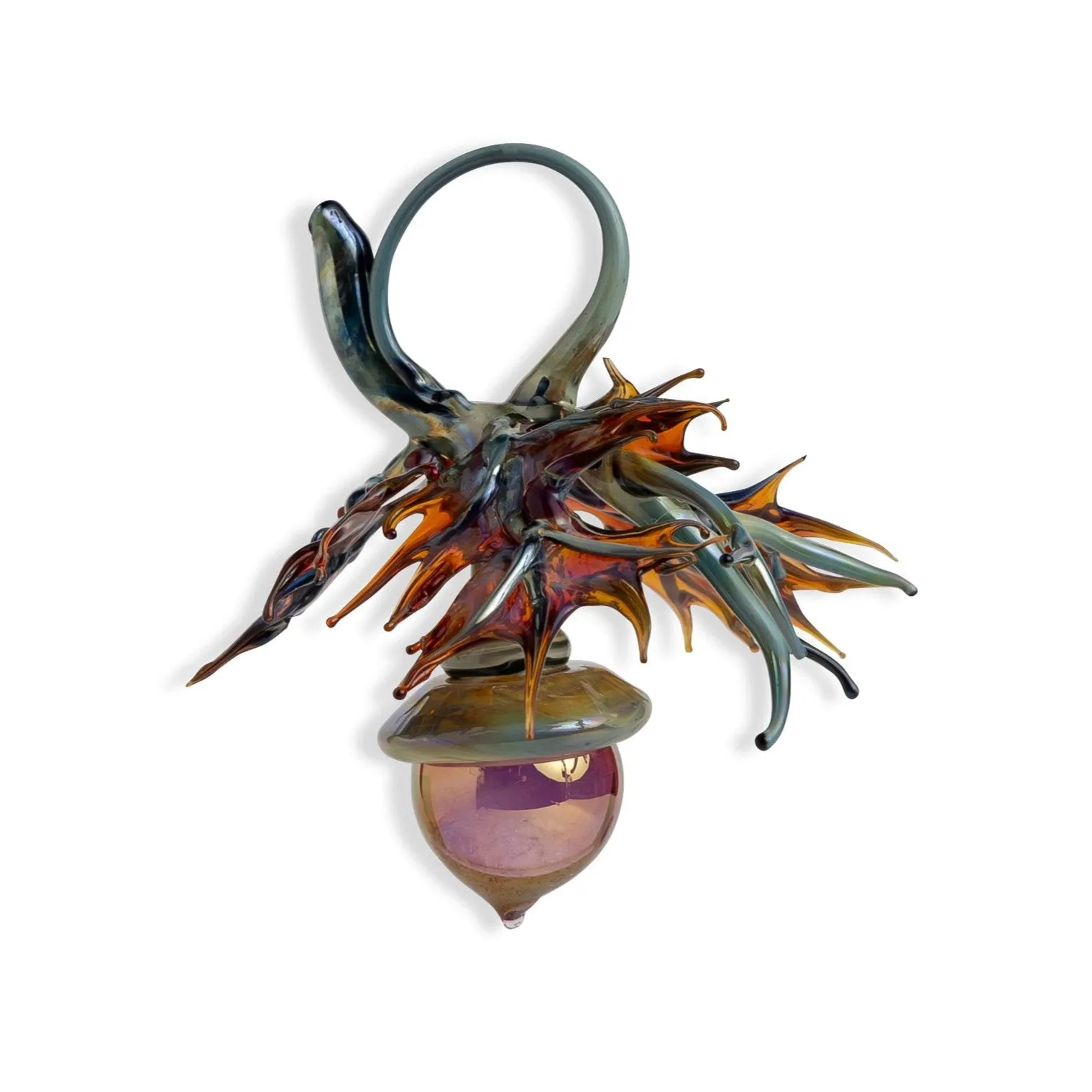 Handmade Glass Acorn Ornament