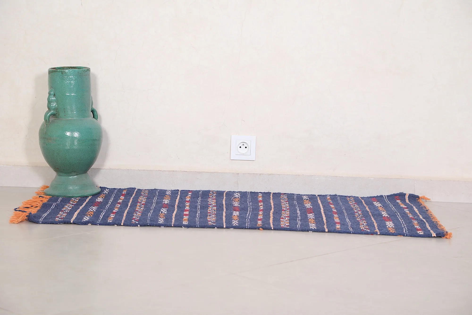 Handwoven Moroccan Kilim Rug - 1.8 FT × 4 FT | Unique Tribal Design