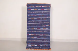 Handwoven Moroccan Kilim Rug - 1.8 FT × 4 FT | Unique Tribal Design