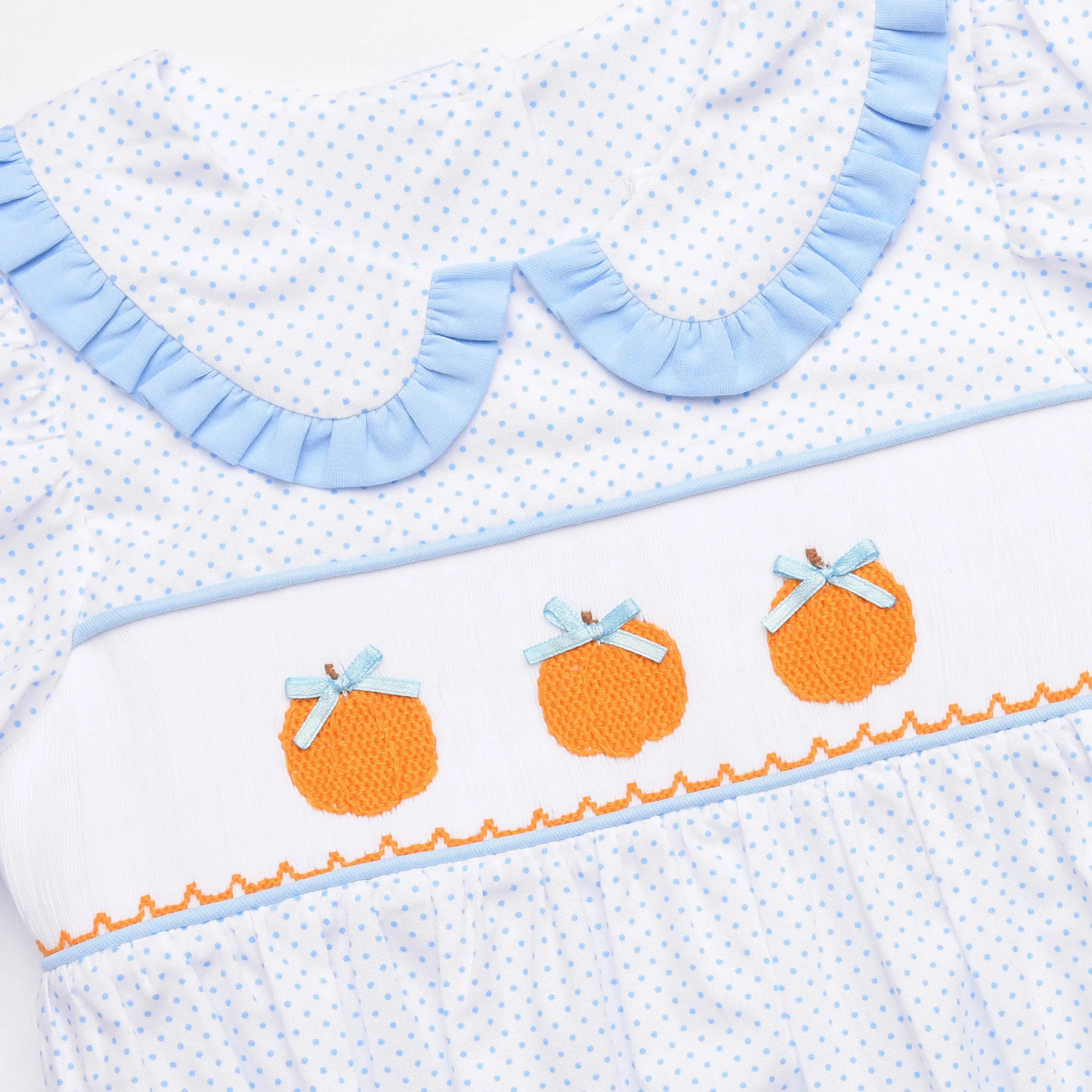 Happy Harvest Smocked Bubble, Blue