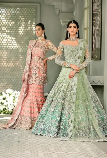 Heavy Pistachio Lehenga Gown for Indian Bridal Wear
