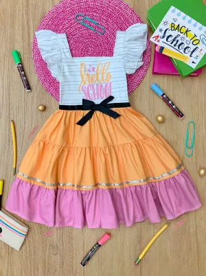 Hello School Striped Tiered Dress