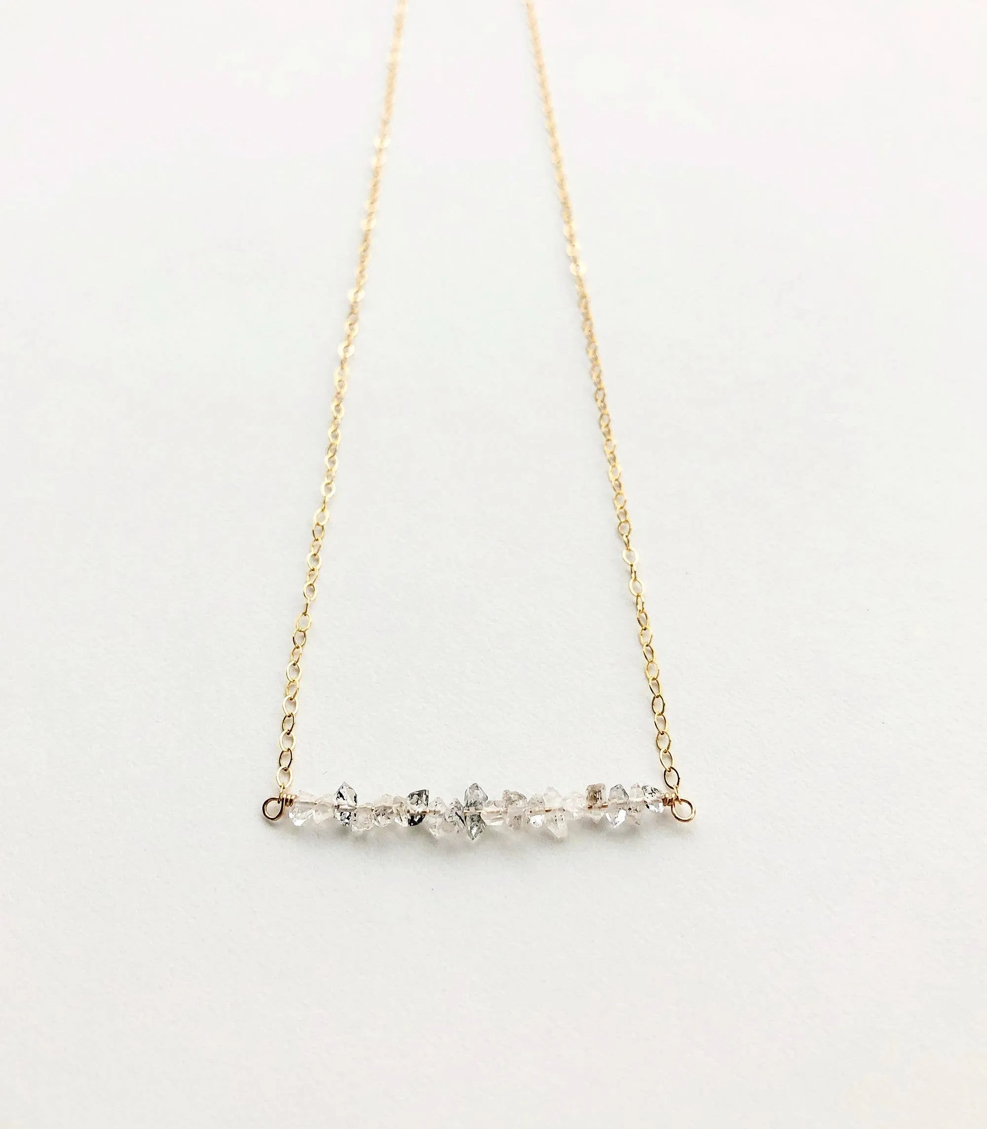 Herkimer Diamond Bar Necklace