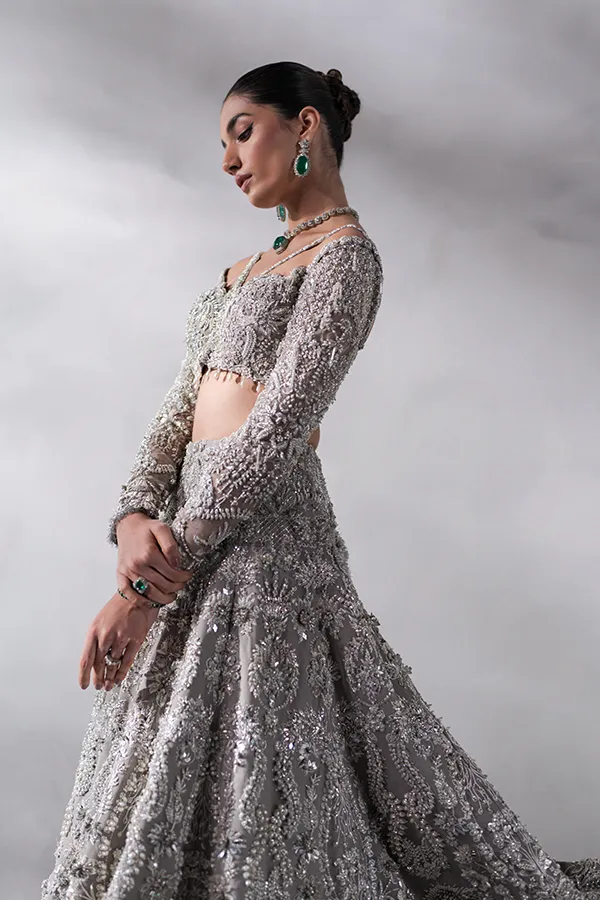 Honey Waqar Bridal Lehenga Choli and Dupatta Dress