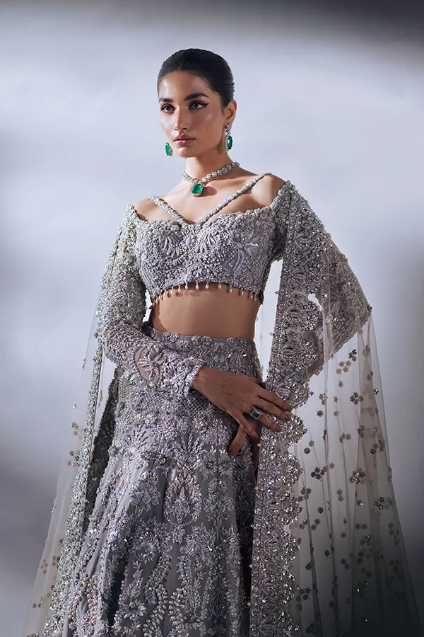 Honey Waqar Bridal Lehenga Choli and Dupatta Dress
