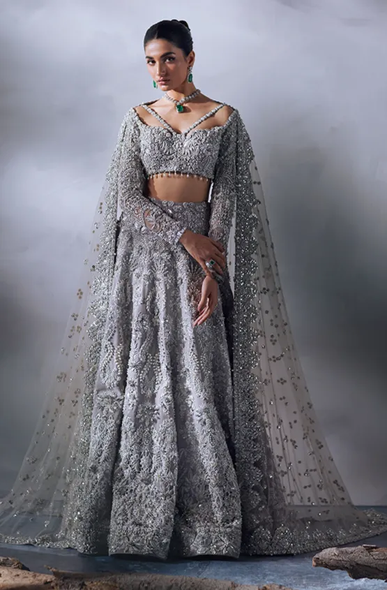 Honey Waqar Bridal Lehenga Choli and Dupatta Dress