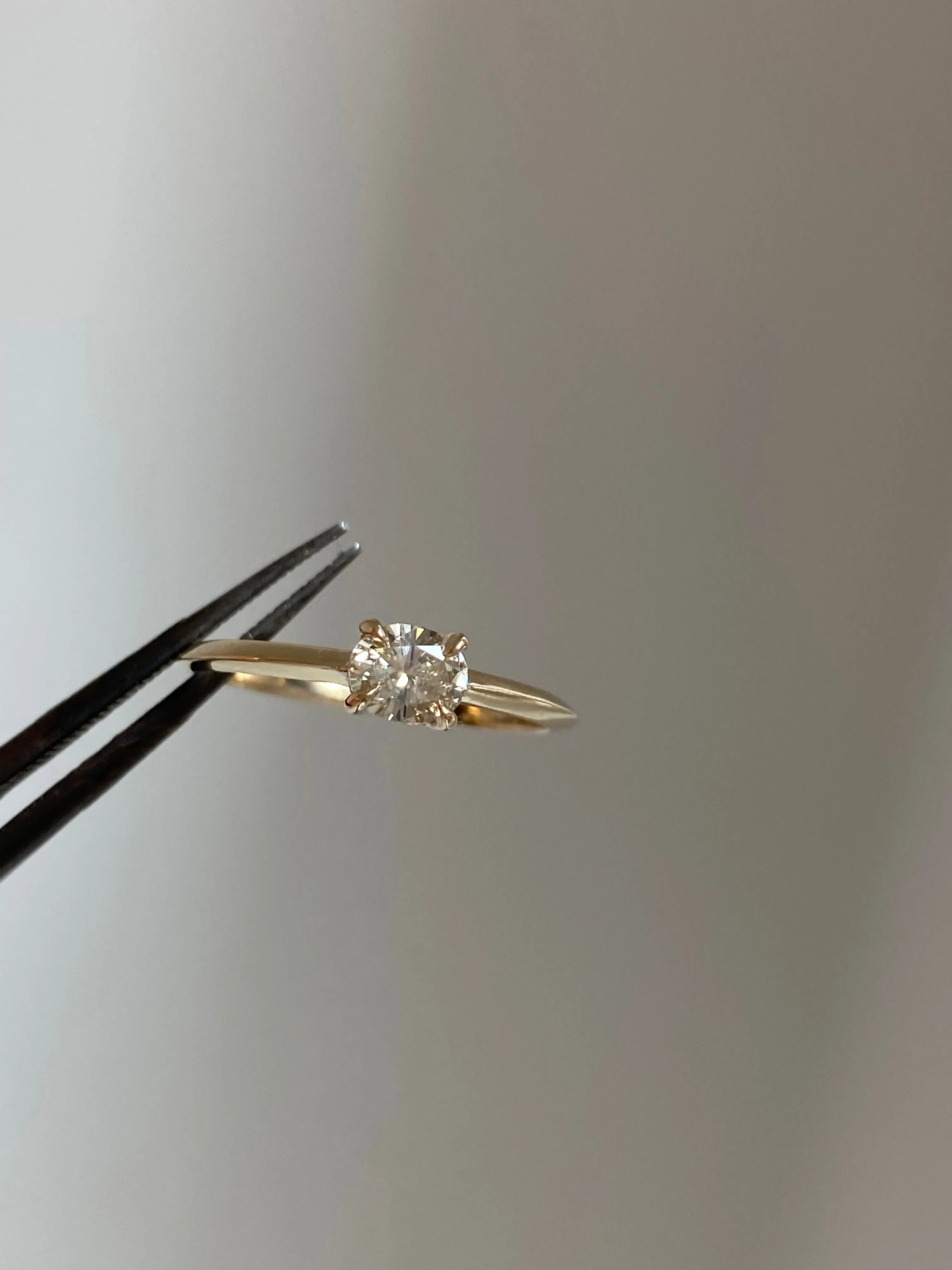 Horizon Set Oval Diamond Engagement Ring