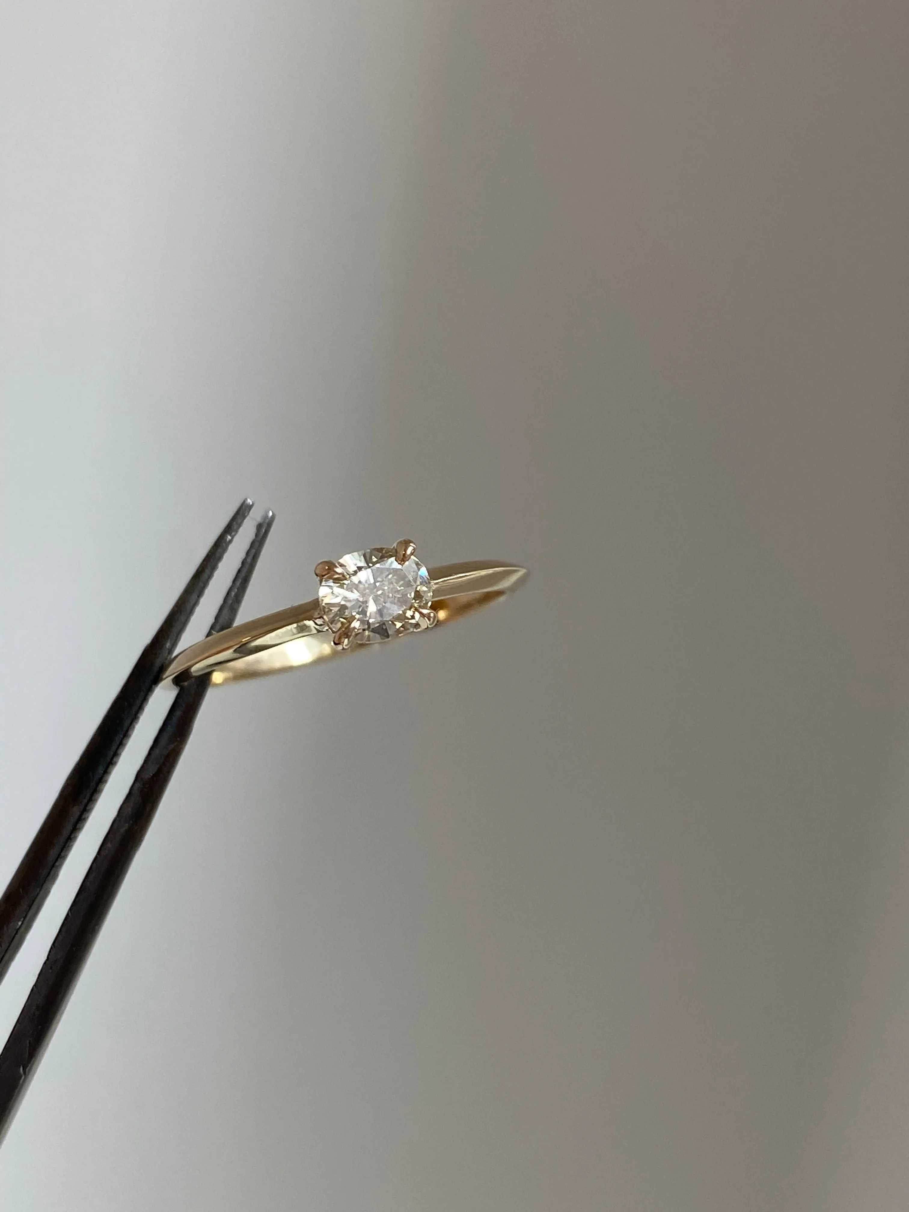 Horizon Set Oval Diamond Engagement Ring