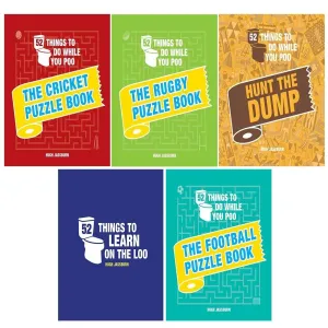 Hugh Jassburn Collection 5 Books Set 52 Things to Do While You Poo Football Puzz