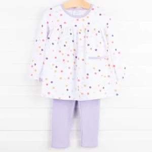 Jade Legging Set, Purple Dot