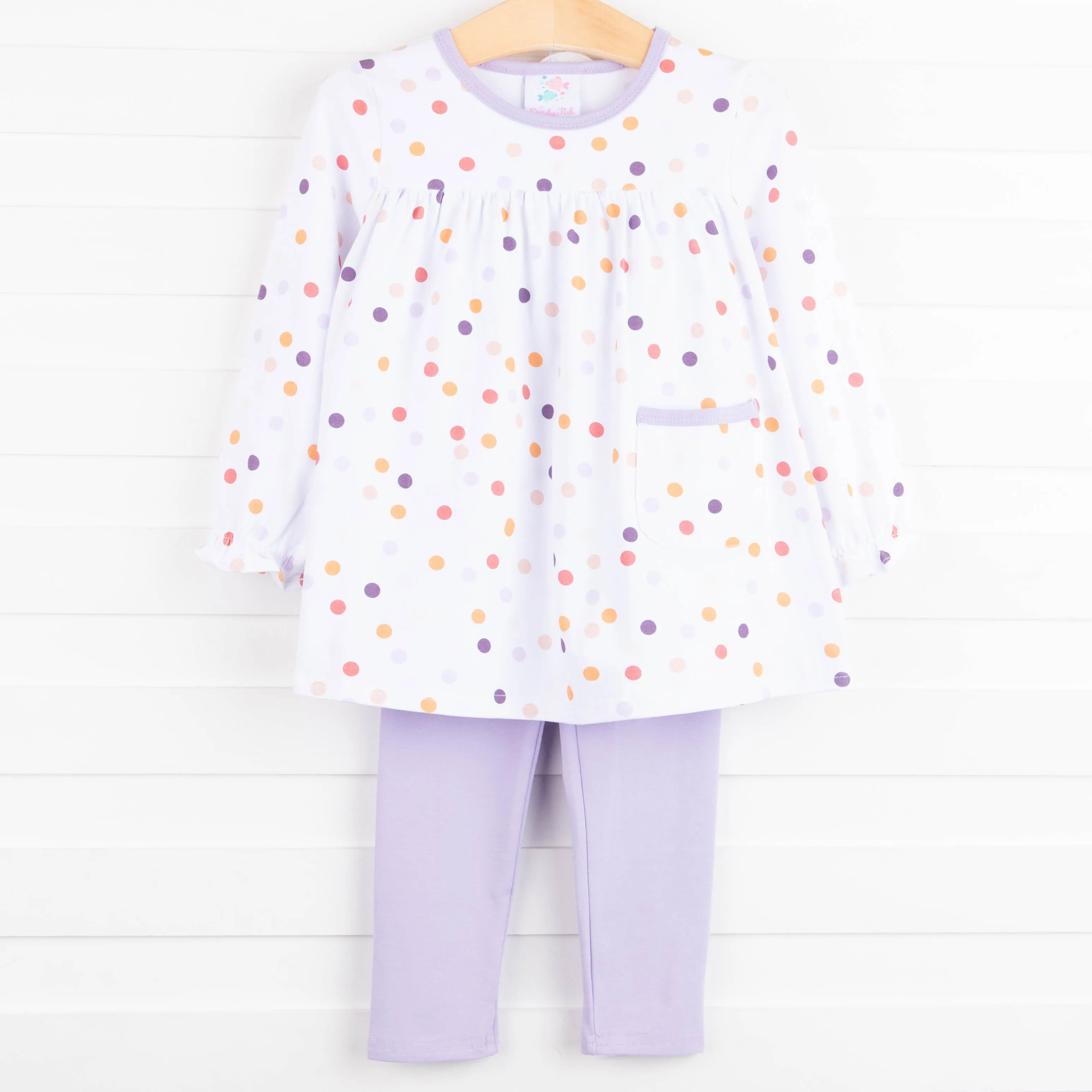 Jade Legging Set, Purple Dot