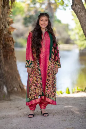 Jamawar Brocade Net Dress-Salwar Kameez