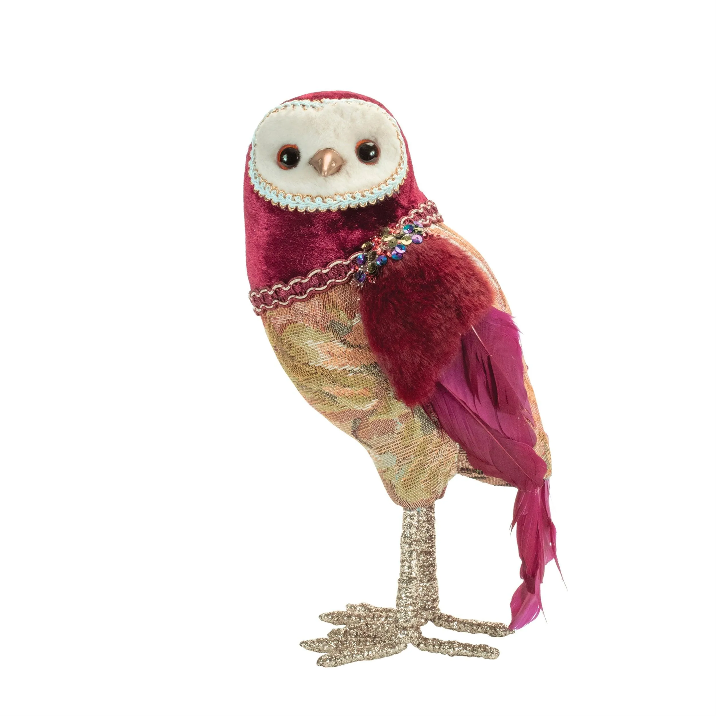 Jeweled Tapestry Owl Shelf Sitter (Set of 4)