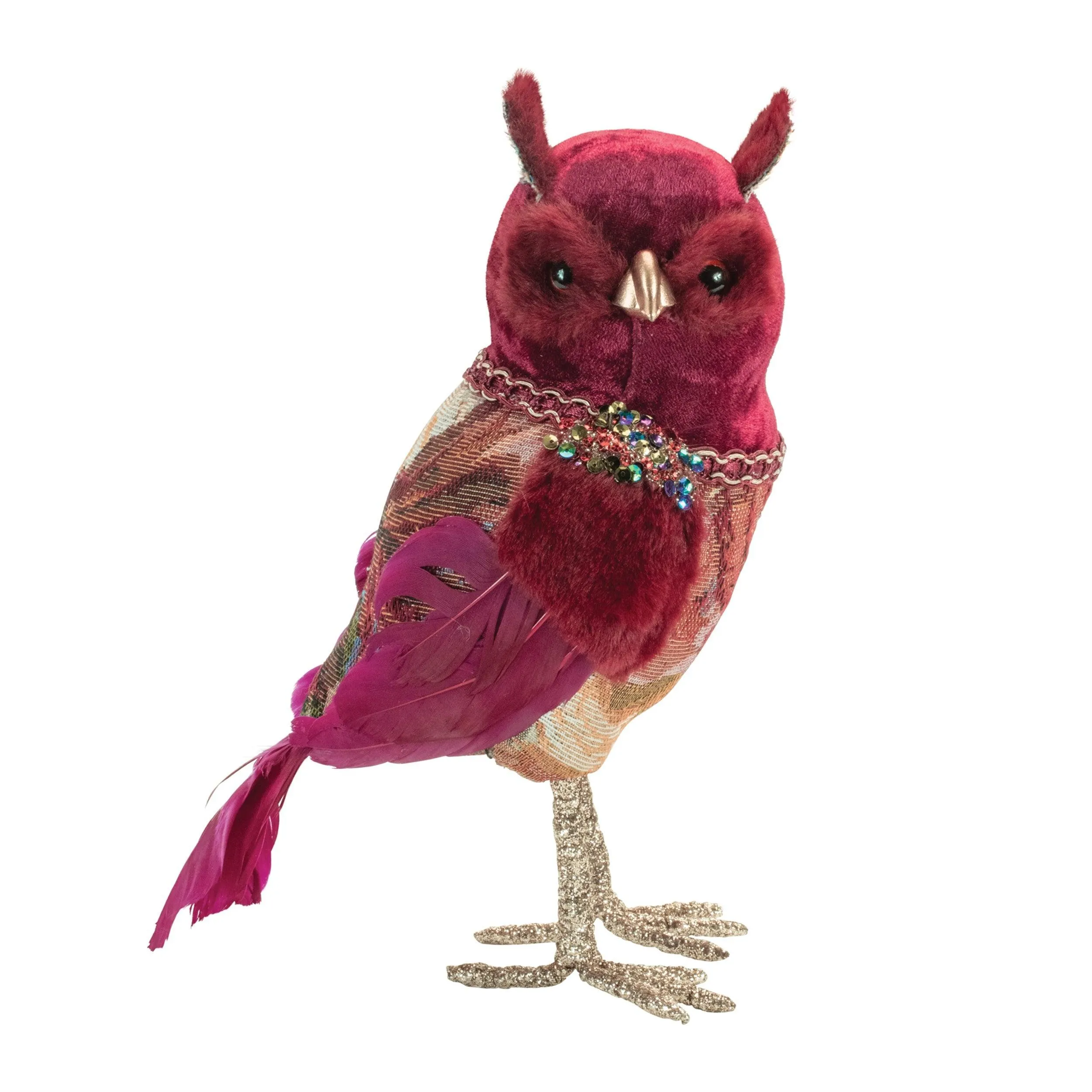 Jeweled Tapestry Owl Shelf Sitter (Set of 4)