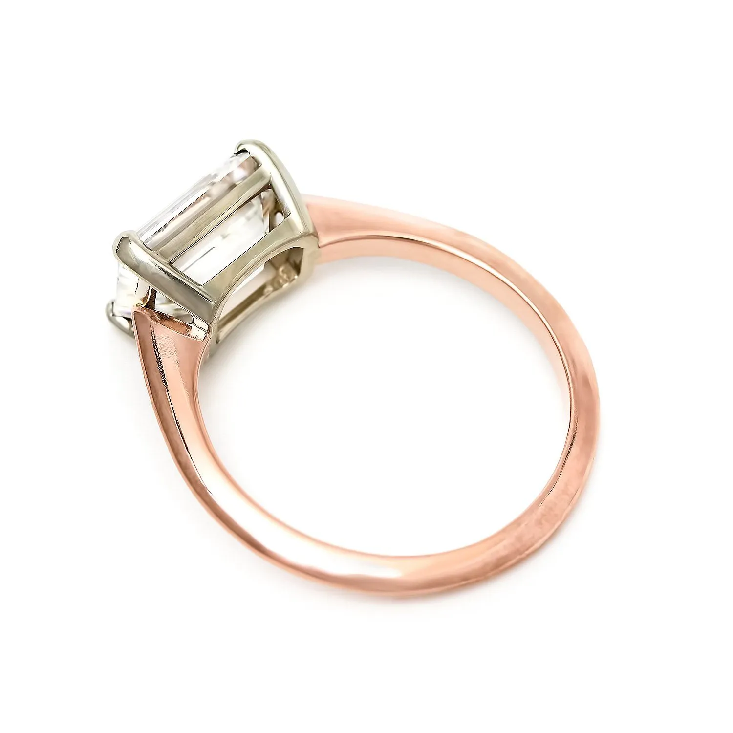 Jules Ring | Emerald Cut Diamond Solitaire with East West Setting