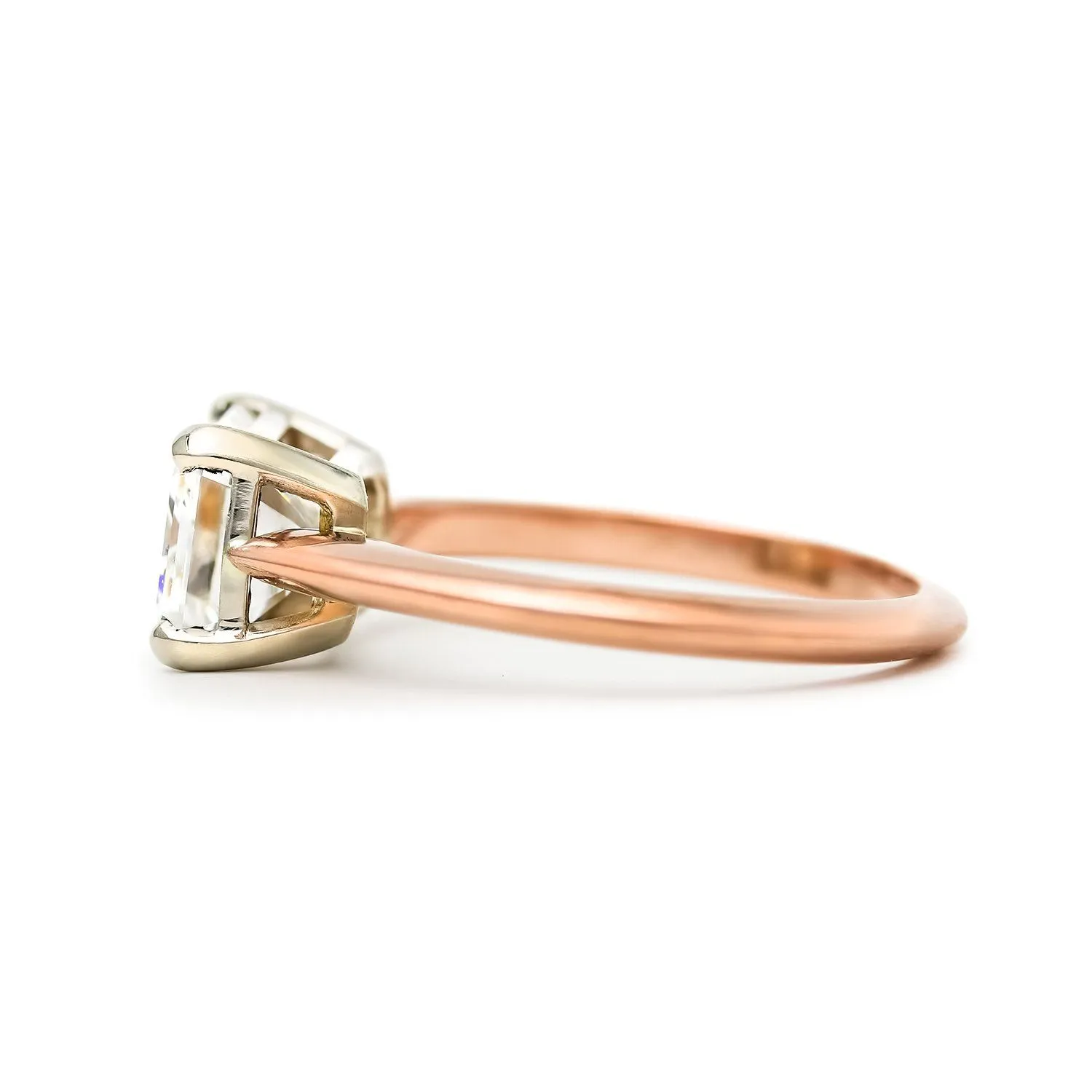 Jules Ring | Emerald Cut Diamond Solitaire with East West Setting