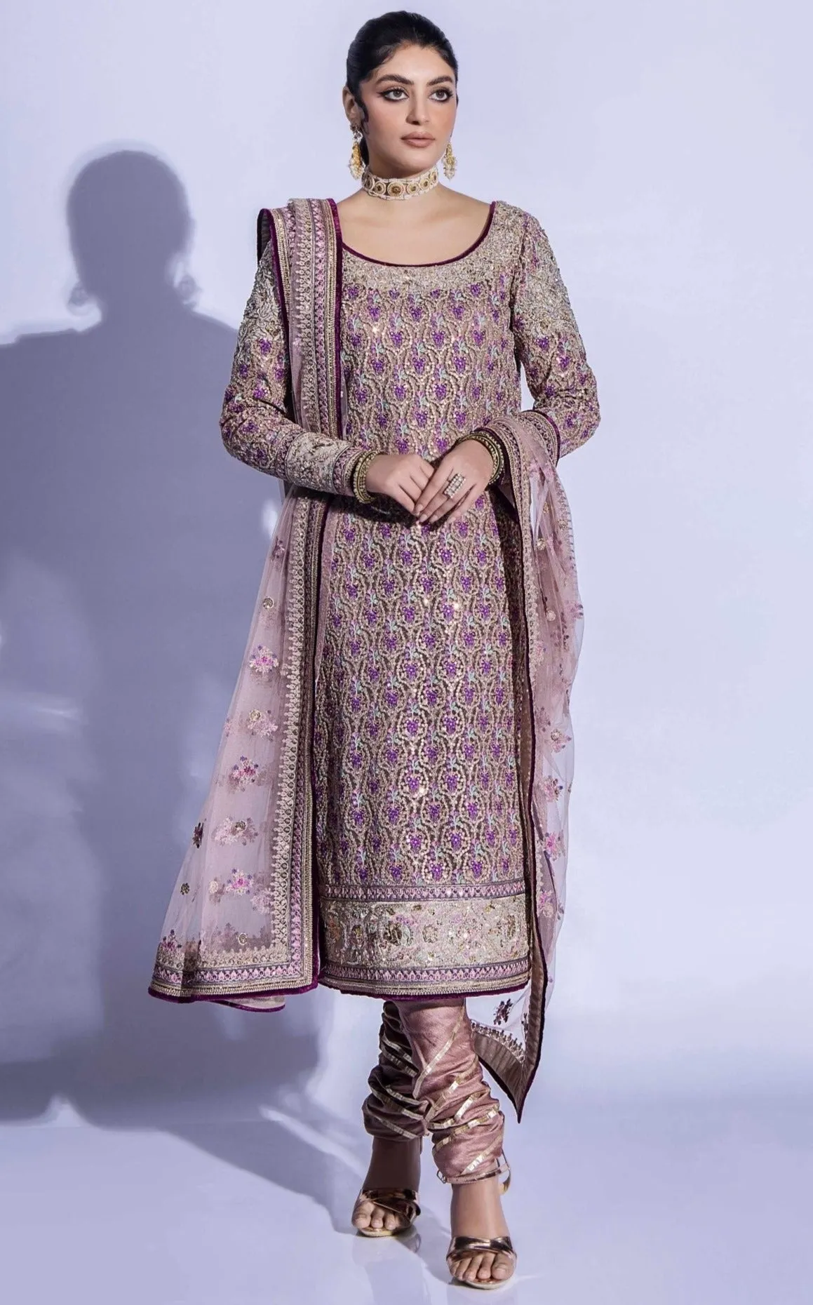 Kameez Churidar and Dupatta Pakistani Wedding Dress