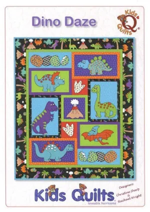 Kids Quilts Dino Daze Dinosaur Crib Applique Quilt Pattern