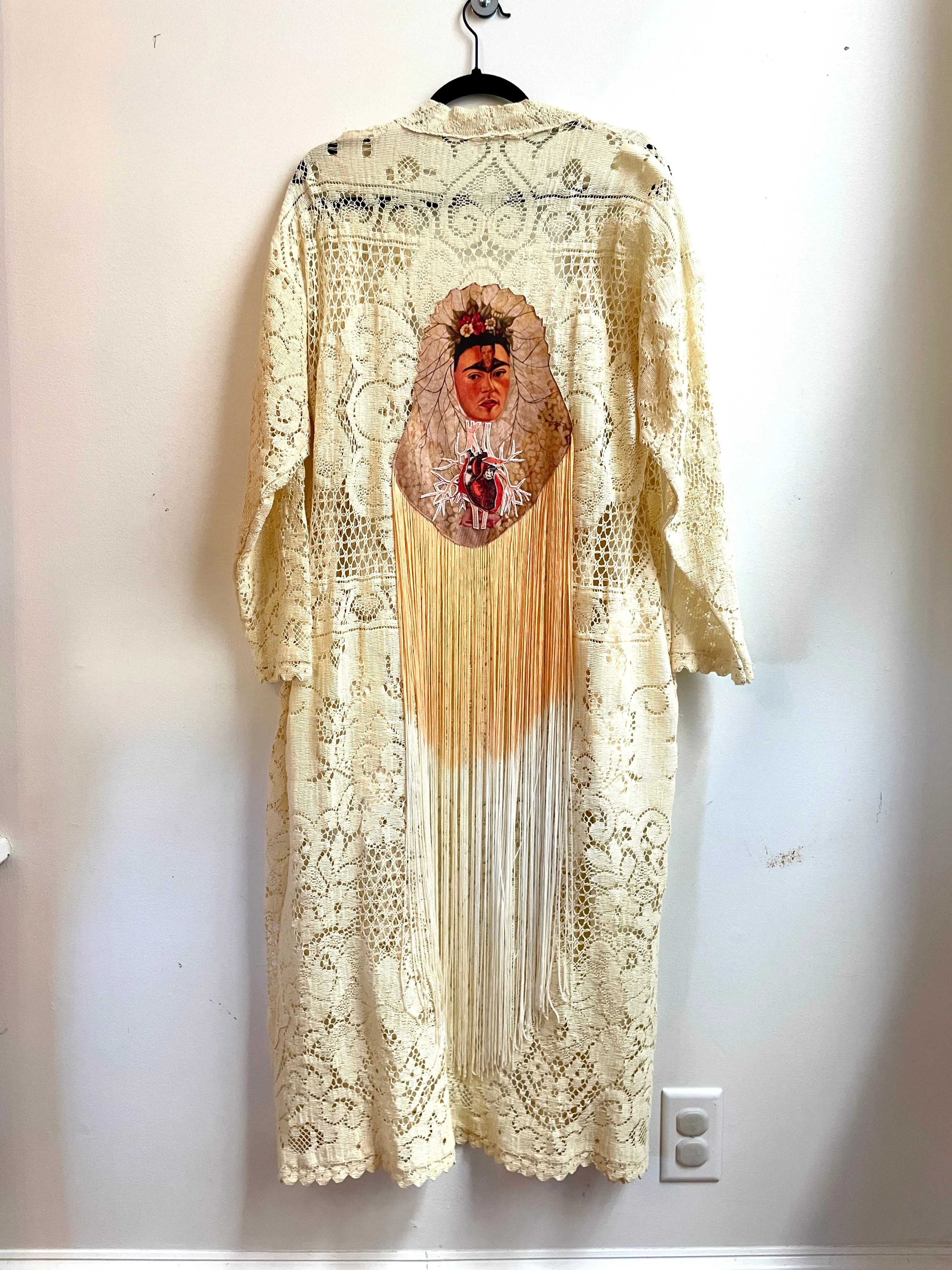 Lace Caftan with Frida Applique