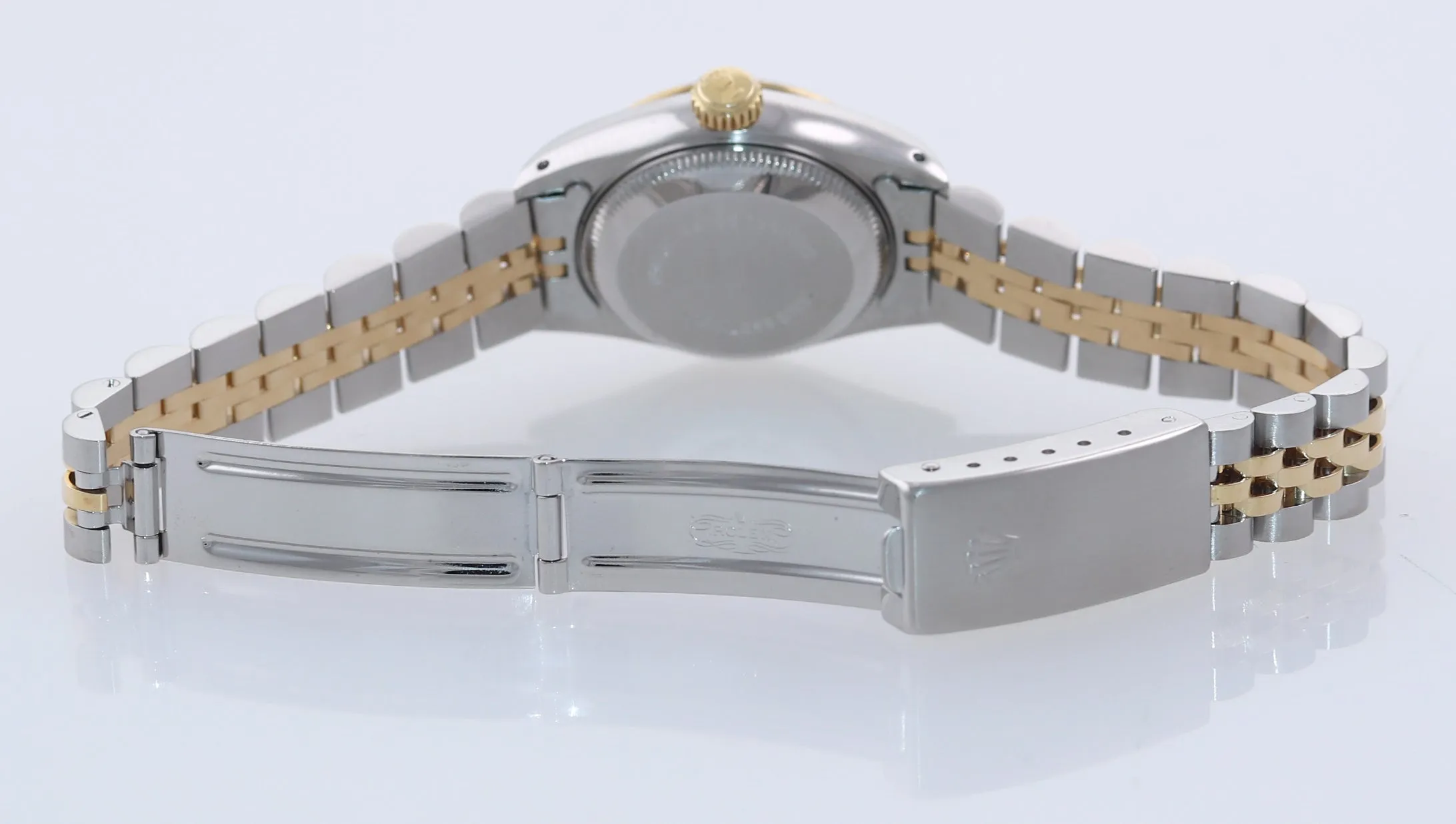 Ladies Rolex 26mm 69173 Two Tone Yellow Gold Steel Champagne Dial Quickset Watch