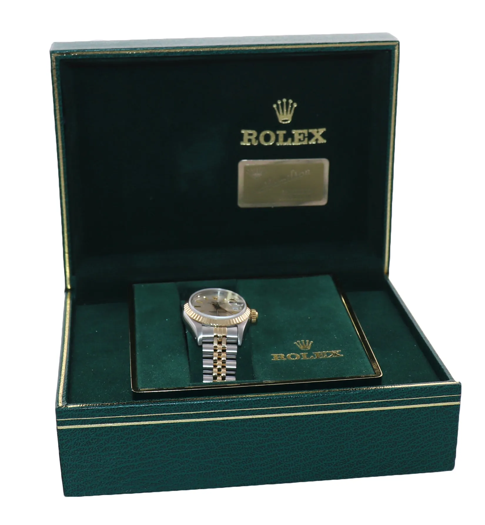Ladies Rolex 26mm 69173 Two Tone Yellow Gold Steel Champagne Dial Quickset Watch