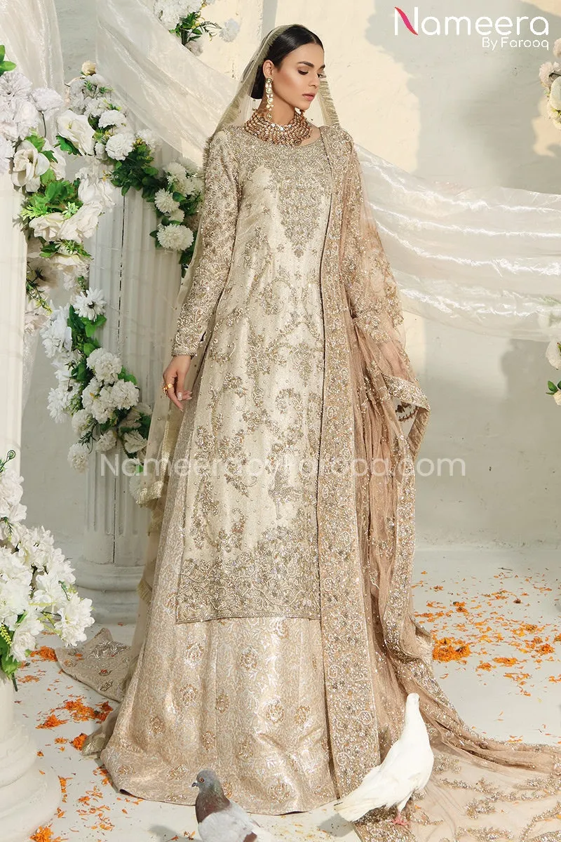 Latest Bridal Lehenga Kameez Dress in Gold Color #BS522