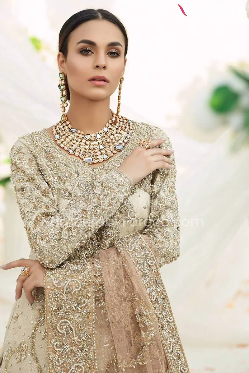 Latest Bridal Lehenga Kameez Dress in Gold Color #BS522