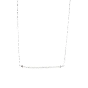 Lee - Aquamarine Balance Bar Beaded Gold or Silver Necklace