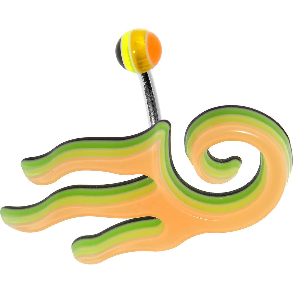 Light Orange Acrylic Multi Layered Tribal Wind Belly Ring